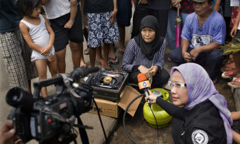 Journalist at work in Indonesia